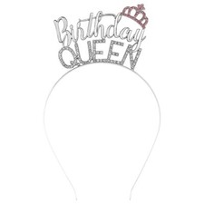 AOPRIE Birthday Crown Silver Queen Headband for Girls