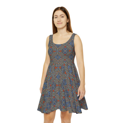 dragon skater dress Pink Dragon Eye Skater Dress, Dragon Patterned Dress, Abstract Dragon Dress