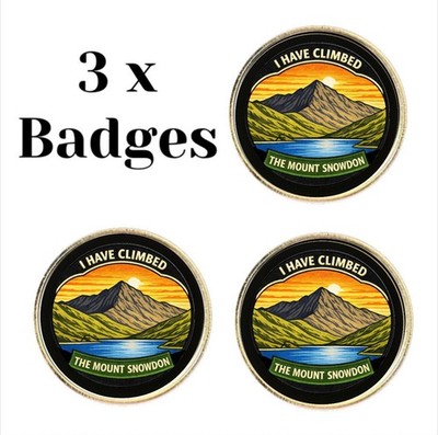 3 x I Have Climbed The Mount Snowdon (BU26) Lapel Pin Badges