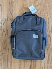 Breast Pump Backpack Insulated Bag 9 Pockets Water-Resistant Organizer Gray NWT