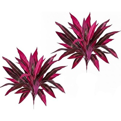 2PC UV Resistant Artificial Boston Fern & Dragon's Blood Tree, Home Garden Decor