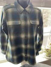 Pendleton woman s 100 wool button down Shirt Jacket medium Petite Plaid New