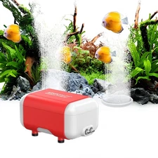 Silent Aquarium Air Pump with 5200mAh Battery Backup, Adjustable Oxygen Pump ...