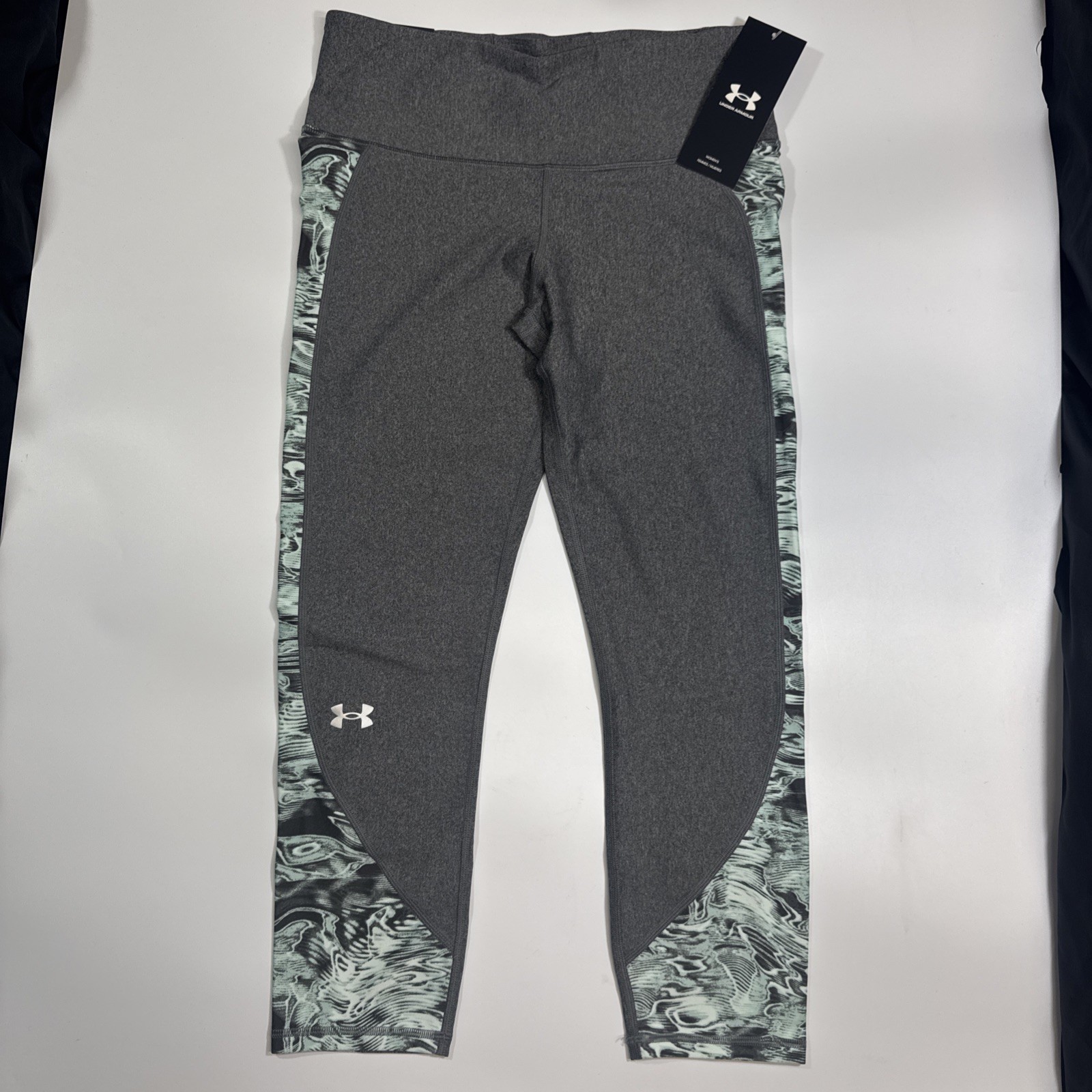 Under Armour HeatGear High Rise Leggings Womens Compression Ankle Crop Gray