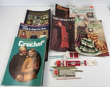 A Vintage Lot of Crochet Hooks  Pattern Instructions Various Sizes