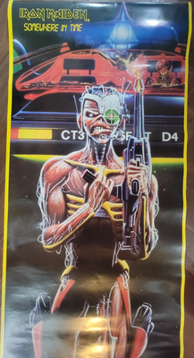 IRON MAIDEN 1986 ポスター Somewhere in Time Iron Maiden Original Autographed 