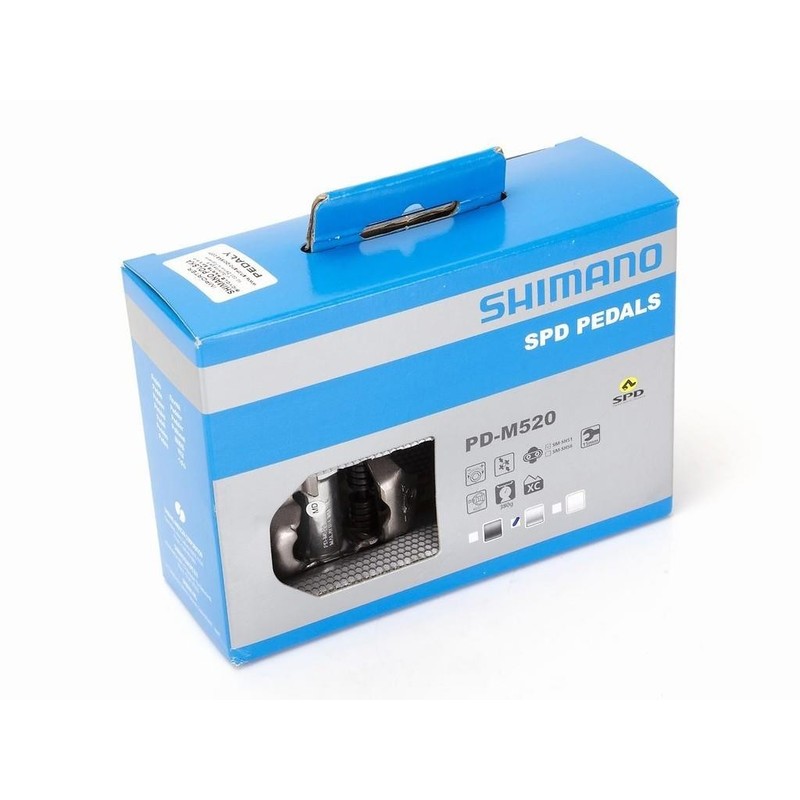 Shimano PD-M520 SPD Clipless Pedals Silver MTB XC Bike Pedals New Boxed