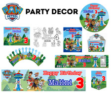 PAW PATROL PERSONALIZED KIDS PARTY DECOR BIRTHDAY CUSTOM NAME DECORATION