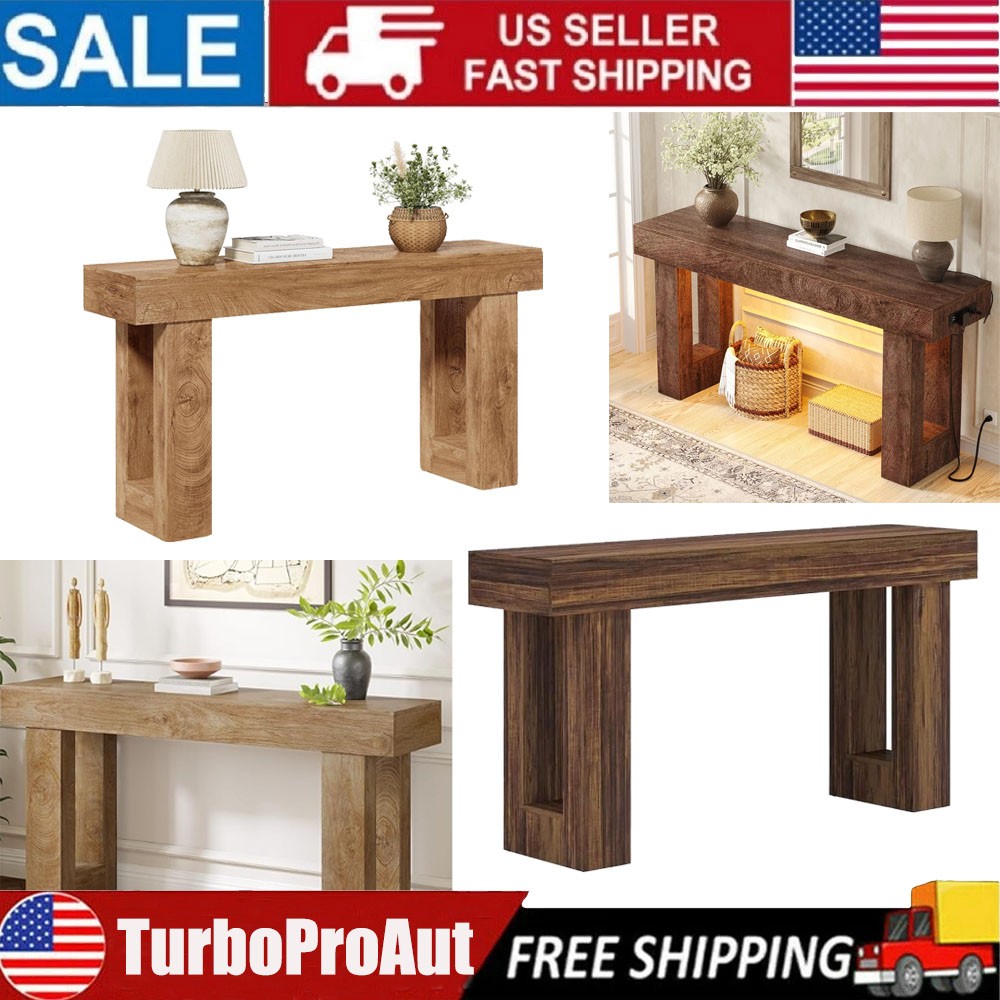 63" Console Table,Farmhouse Wood Narrow Entryway Tables Wooden Table NEW
