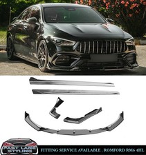 GLOSS BLACK AERO KIT FRONT LIP SIDE SKIRTS CANARDS FOR MERCEDES CLA45 2019-2023
