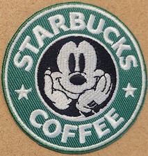 Mickey Mouse Disney famous coffee embroidered Iron on patch