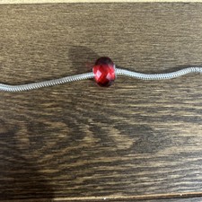 Pandora Sparkling Red Murano Glass Charm Bead Sterling Silver Core