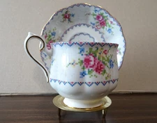 Vintage Royal Albert Petit Point China Footed Teacup and Saucer - Free Ship