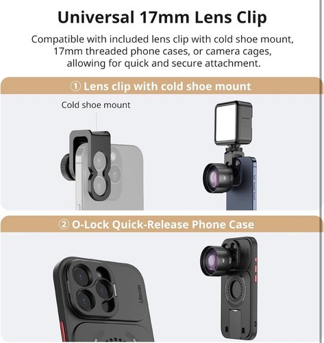Ulanzi Phone Camera Lens 4-in-1 Phone Lens Kit for iPhone Samsung Android 16mm - 第 4/14 張圖片