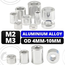 Aluminium Standoff Spacers M2 M3 Stand off Collar 4mm-10mm OD Round Spacer Bush