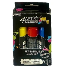 Pebeo 4Artist Oil Based Paint Markers, Assorted Set of 3X8 MM