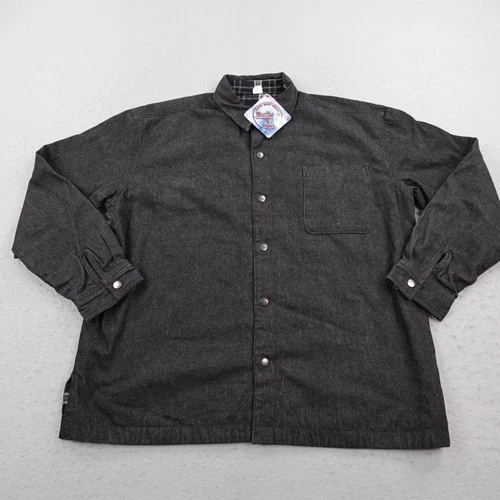 Vintage Marlboro Jacket Mens XL Denim Flannel Reversible Shacket Deadstock Y2K video thumbnail