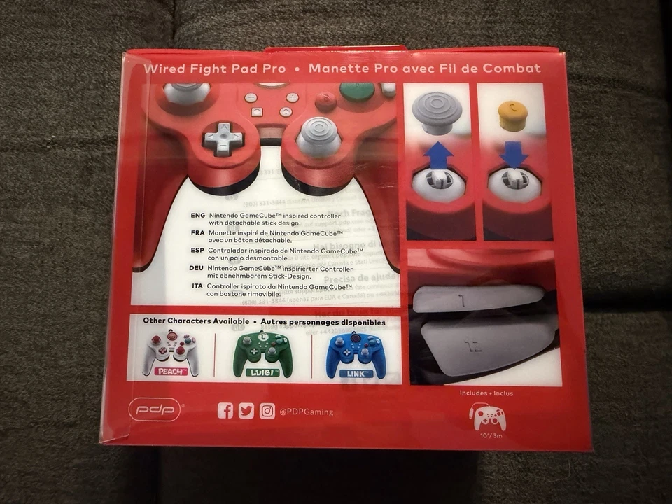 PDP Official Nintendo Switch Wired Fight Pad Pro Controller Red Mario Edition - Image 2 of 4