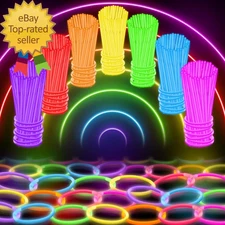 100 Ultra Bright Glow Sticks Bulk Party Pack - Glow in the Dark Party Supplies P