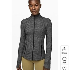 Lululemon Define Jacket Women's 10 Heathered Black Full Length