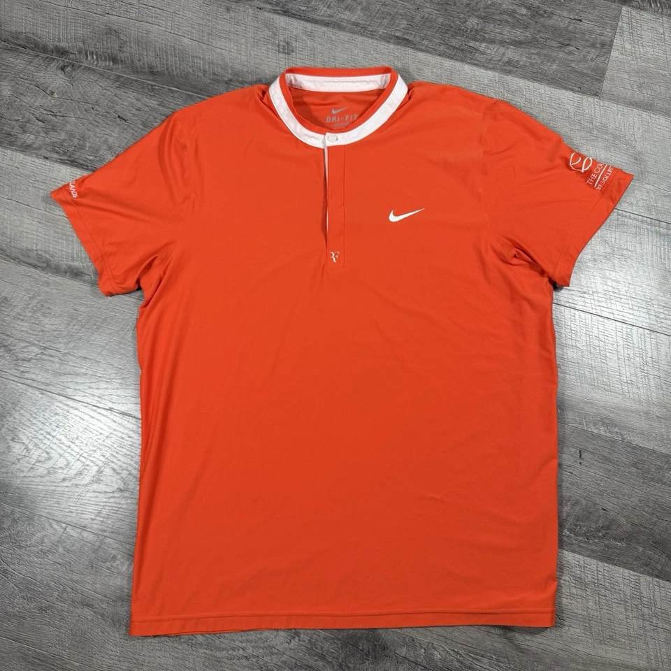 Nike Roger Federer “The Courts By Bollettieri” Cayman Island Orange Shirt XL - Image 2 of 4