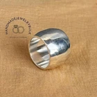 Plain Heavy Wide Dome Band Ring Solid 925 Silver Dome Ring Statement Woman Ring
