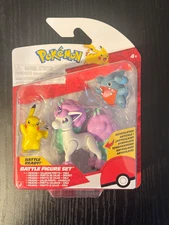 Pokemon Battle Figure Set Pikachu Galarian Ponyta Gible 3-Pack Jazwares NIB