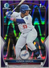 2023 Bowman Yunior Garcia Chrome 1st Purple Raywave Refractor /250 #BCP-142