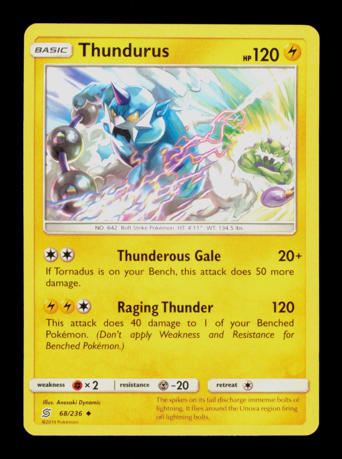 Thundurus 68/236 Pokemon Unified Minds Trading Card TC