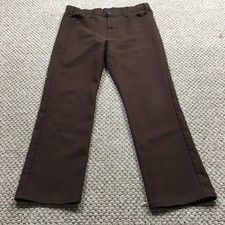 Vintage Levi's Pants Mens 37x28 Brown 100 Polyester Dress USA 80s 90s Bootcut