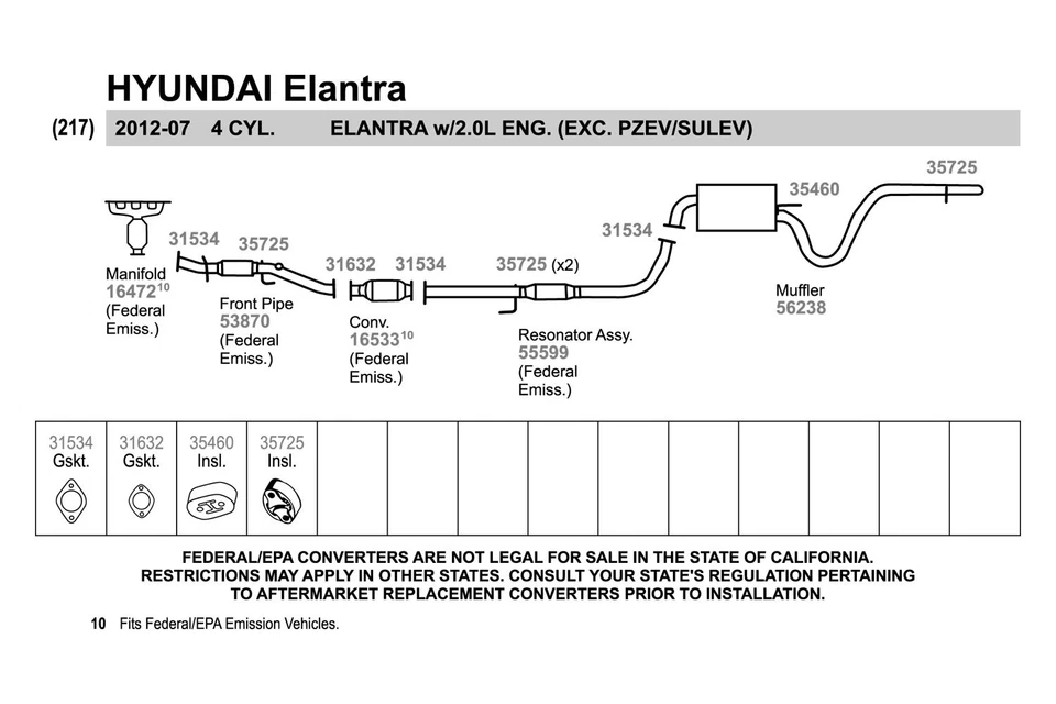 For Hyundai Elantra 07-12 Walker 55599 Aluminized Steel Round Resonator Assembly Foto 2 de 2