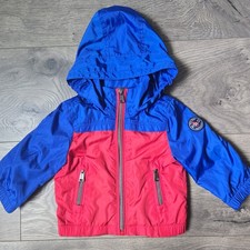 Polo Ralph Lauren Kids Windbreaker 6M Blue Red Zip Jacket Hideaway Hood
