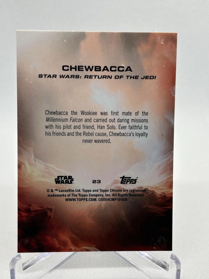 2025 Topps Chrome Star Wars #23 Chewbacca RayWave Refractor - Image 2 of 2