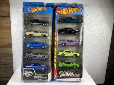 HOT WHEELS PAIR OF FAST AND FURIOUS 5-PACKS. SKYINE, CAMARO, PORSCHE FIRST ONE