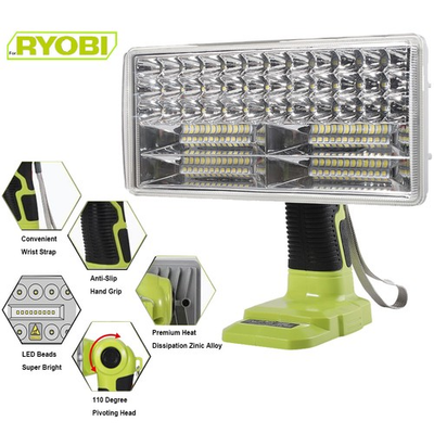 #ad 4200LM Jobsite Light for Ryobi 18V Max Li ion Battery 40W Outdoor LED Work Light $45.81