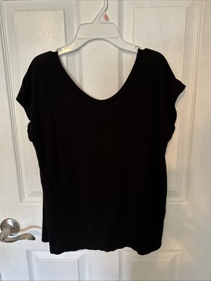 Pure Barre T Shirt Top Cap Sleeves Black Size Small