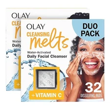 Olay Cleansing Melts + Vitamin C Face Cleanser, 64 Ct. Total (2 X 32 Ct.)
