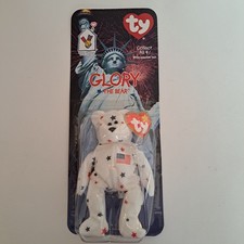 Ty Teenie Beanie Baby Glory the Bear USA 1999 Mcdonalds new sealed in plastic