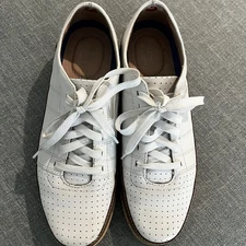 Florsheim Comfortech Mojave Perf Lace Up Sneaker White Brown Mens 9M 14003 EUC