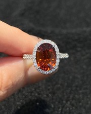 Orange Mandarin Spessartite garnet Ring 925 Sterling Silver Gift For Her Ring.
