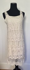 American Eagle Ivory Fine Crochet Slip Dress M Beach Travel Boho Romantic