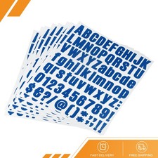 648Pcs Letter Number Stickers Kit 1" Vinyl Self Adhesive Waterproof Dark Blue