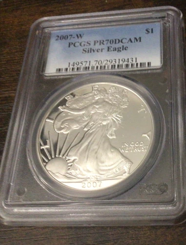 2007-W American Silver Eagle Coin PR70 Deep Cameo PCGS