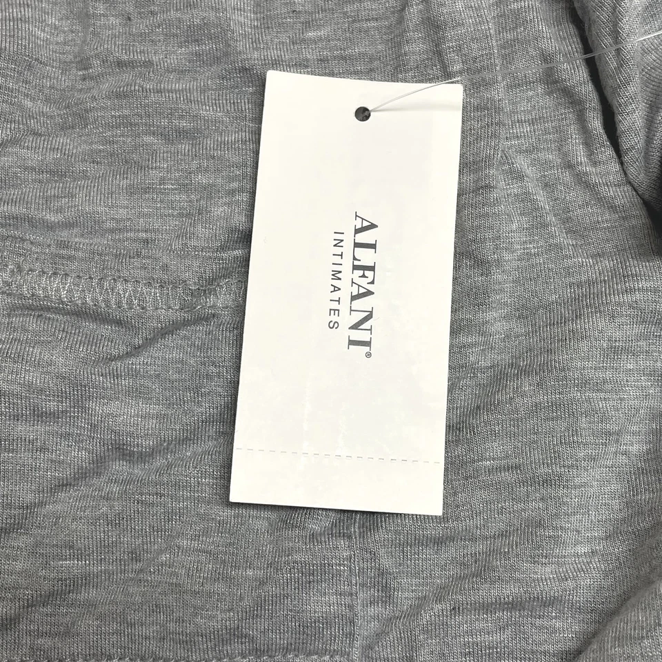 Top de pijama Alfani para mujer pequeño suave elástico cuello en V gris jaspeado  Foto 3 de 4