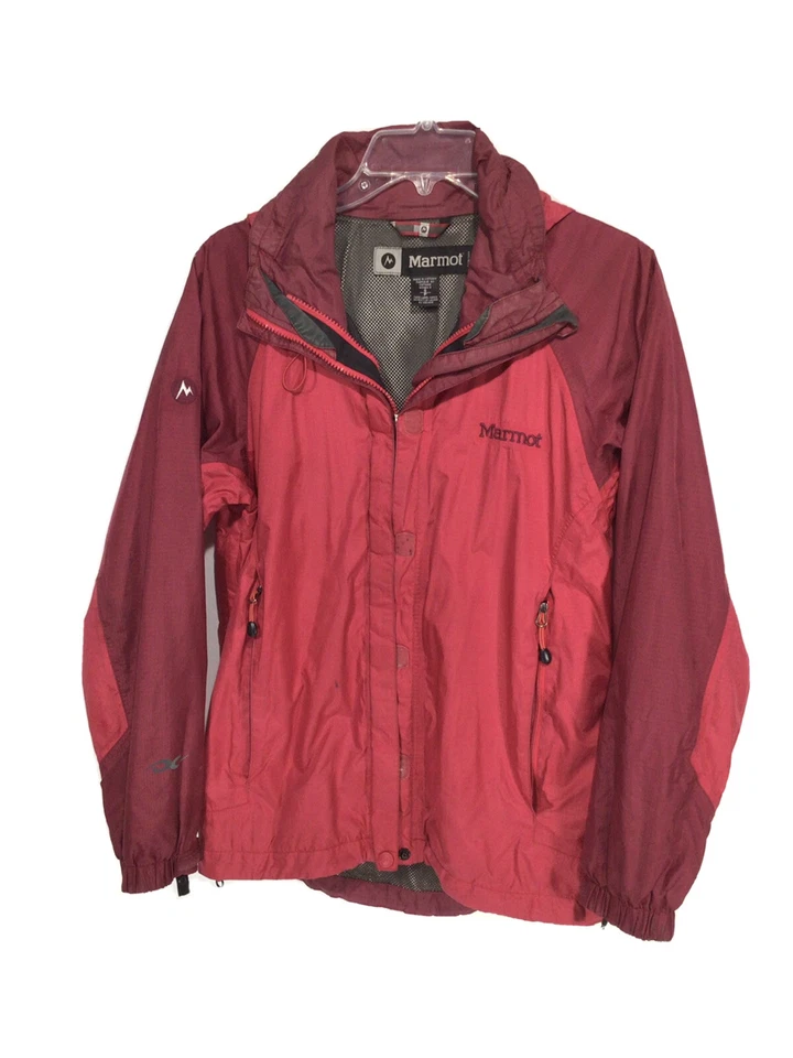 Marmot Women's Small Petite Rain Jacket Hooded Red - Image 2 of 4