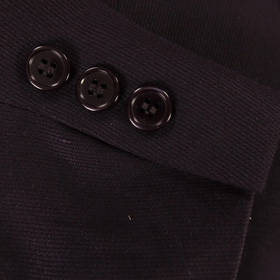 VTG Givenchy Jacket M Blue Self Stripe 100% Wool Hopsack Blazer Made in USA 42R - Image 3 of 4