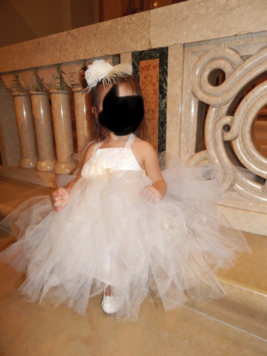 Wedding Tulle tutu Flower Girl Dress Gown Toddler Dress 2T
