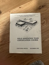 Army Field Sanitation Team certification course manual December 1992