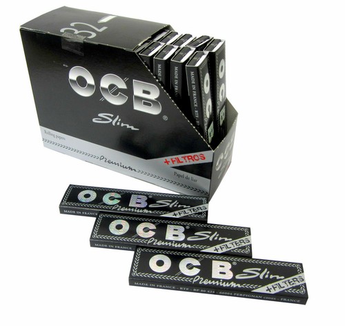 OCB Black Connoisseur Paper With Tips Premium Kingsize Rolling Papers - Picture 3 of 3