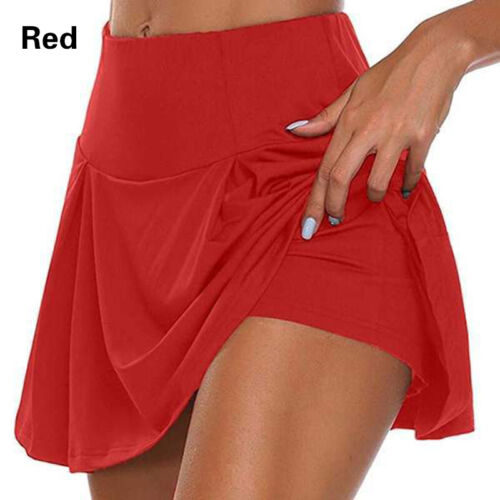 Damen Sport Shorts Tennis Gym Kurz Tanz Rock Laufen Fitness Yoga Hosenrock - Bild 4 von 11